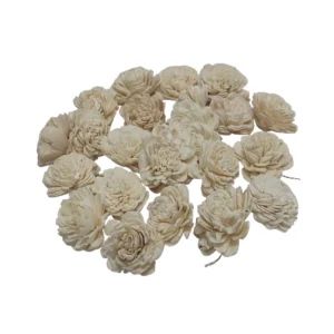 Capete Ming decorative, diametru 4 cm, alb natural – pentru aranjamente florale și DIY