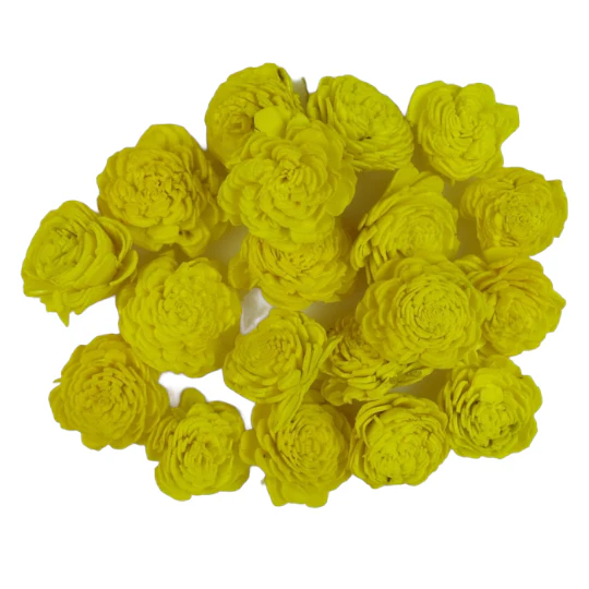 Capete Ming decorative, diametru 4 cm, culoare galben – ideale pentru aranjamente florale și proiecte DIY