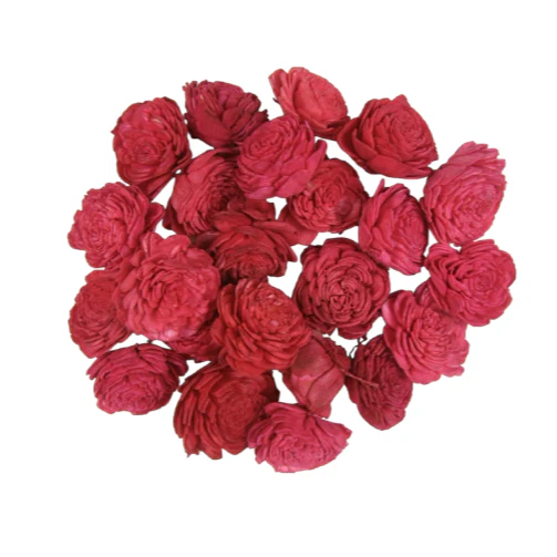 Capete Ming decorative, diametru 4 cm, culoare roșu – ideale pentru aranjamente florale și proiecte DIY